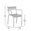 Flash Furniture Silver All-Weather Steel Dining Chair, 4PK 4-XU-CH-10318-ARM-SIL-GG